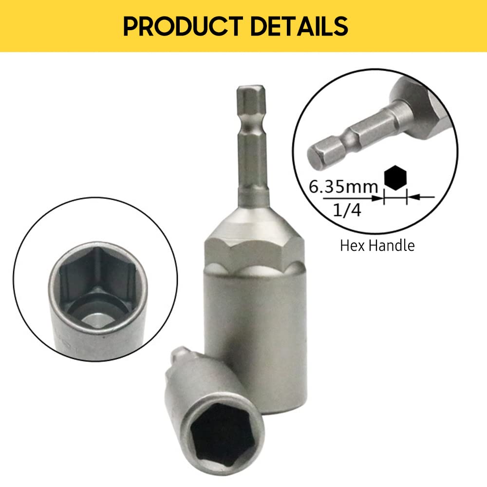 15-Piece 5.5–19mm Hex Nut Driver Bit Set