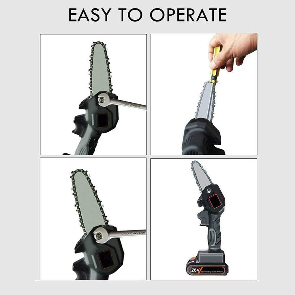 4" Brushless Cordless Mini Chainsaw with 2 Batteries