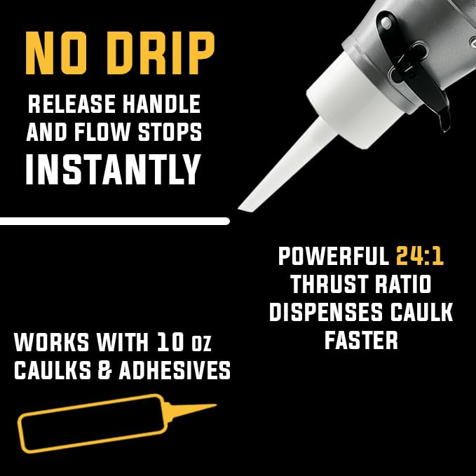 Compact 24:1 No-Drip Caulking Gun