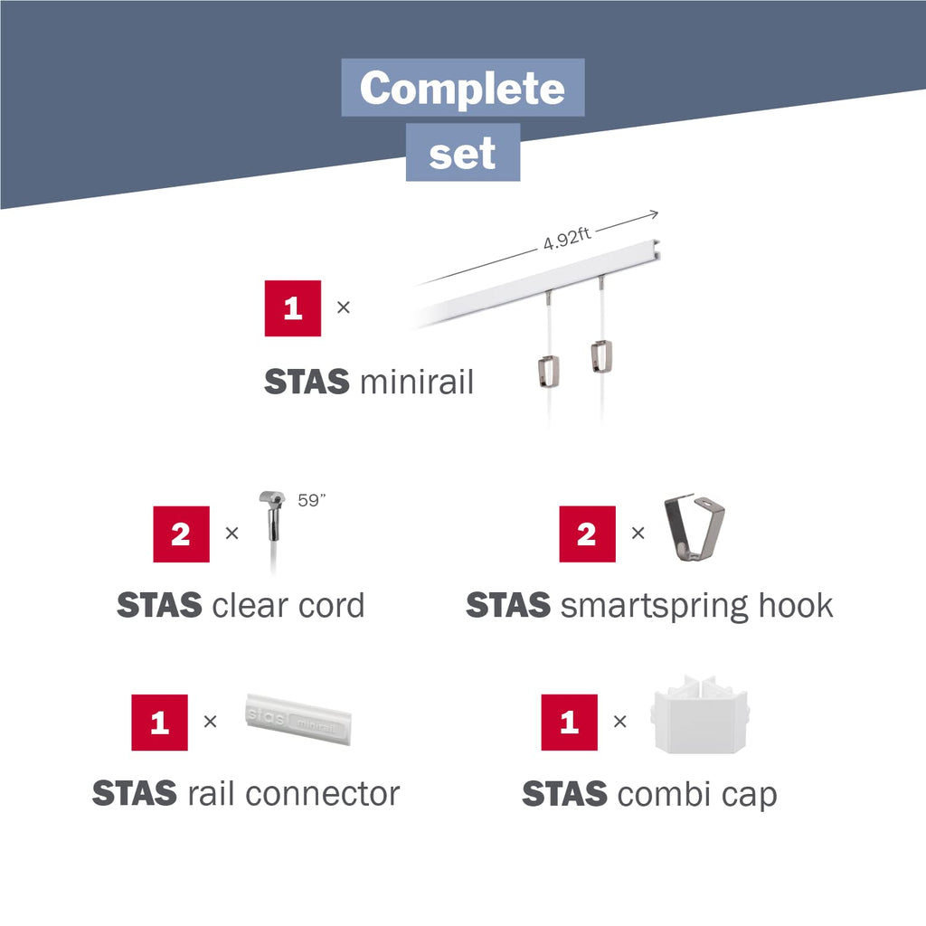 STAS Minirail Picture Hanging System- Complete Kit