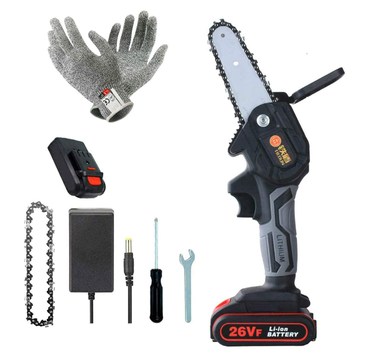 4" Brushless Cordless Mini Chainsaw with 2 Batteries