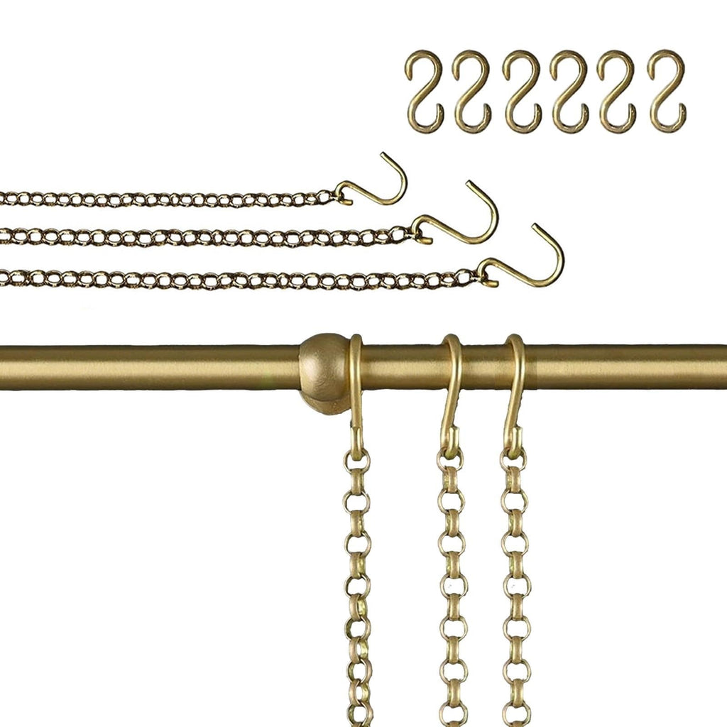 Gallery Wall Picture Rail Hanging System Brass Rod with Chain/Hook/Hardware
