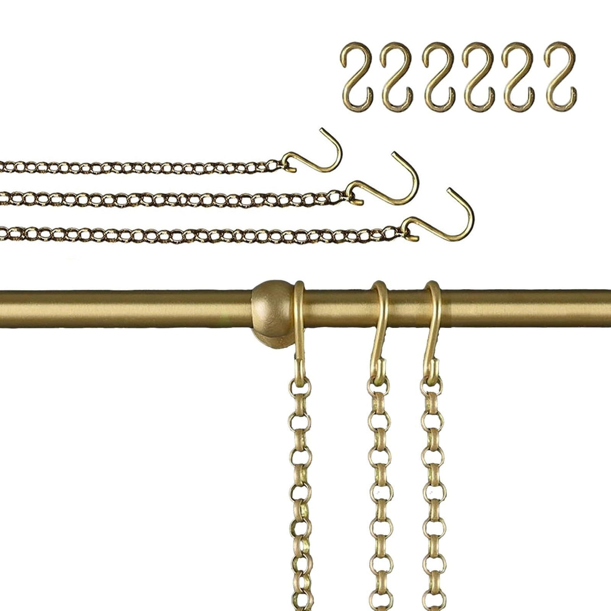 Gallery Wall Picture Rail Hanging System Brass Rod with Chain/Hook/Hardware