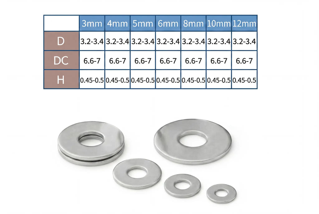 547-Piece M3–M12 Stainless Steel Flat Washer Assortment