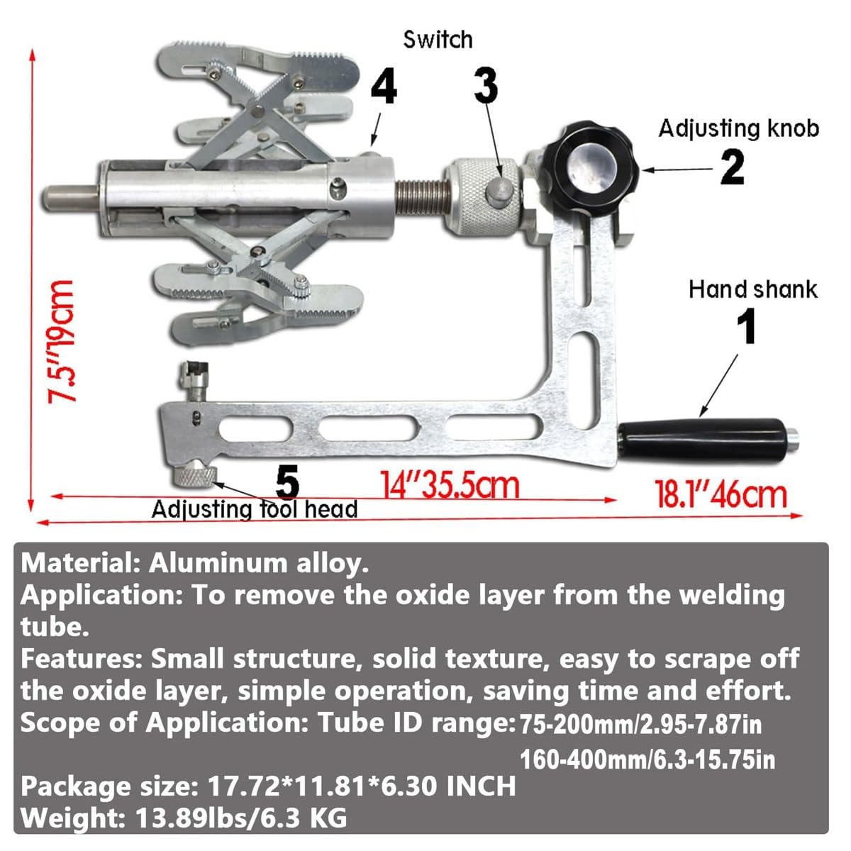 Manual Rotary PE Pipe Scraper Tool