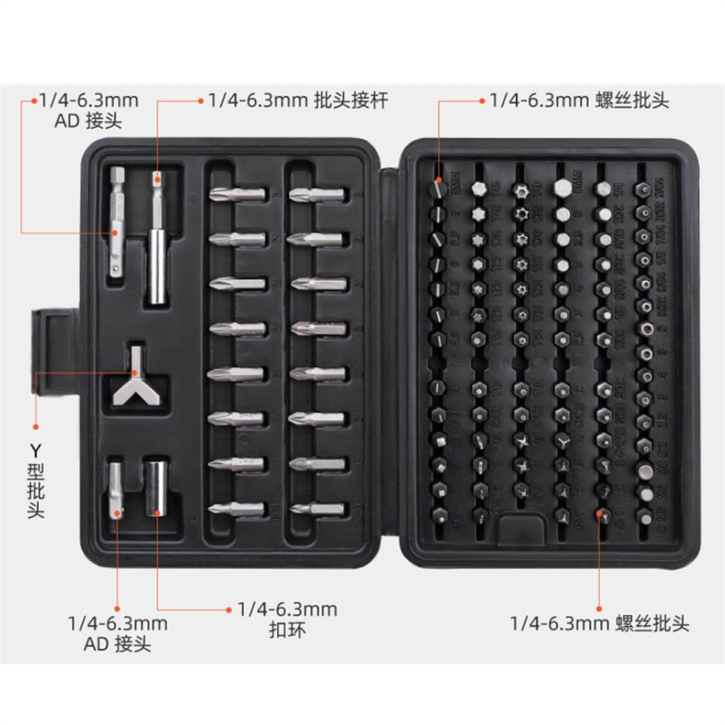100-Piece Multi-Shape Screwdriver Bit Set