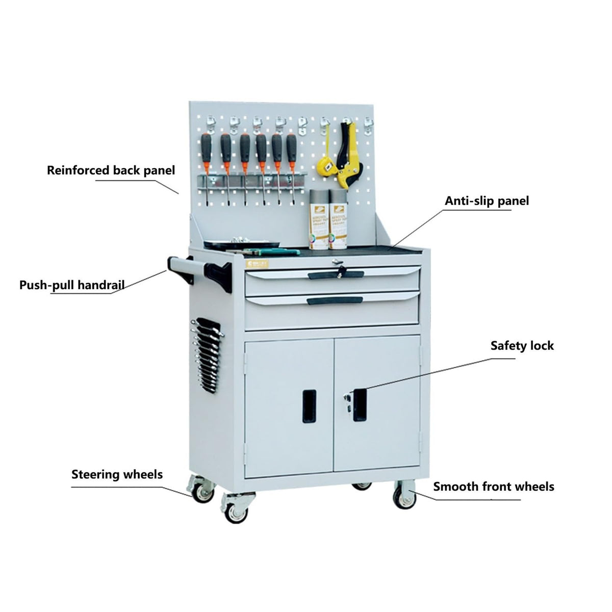 High-Capacity Rolling Steel Tool Chest with Drawers