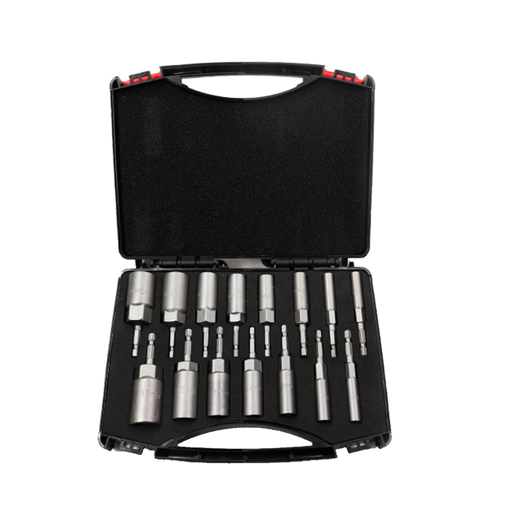 15-Piece 5.5–19mm Hex Nut Driver Bit Set