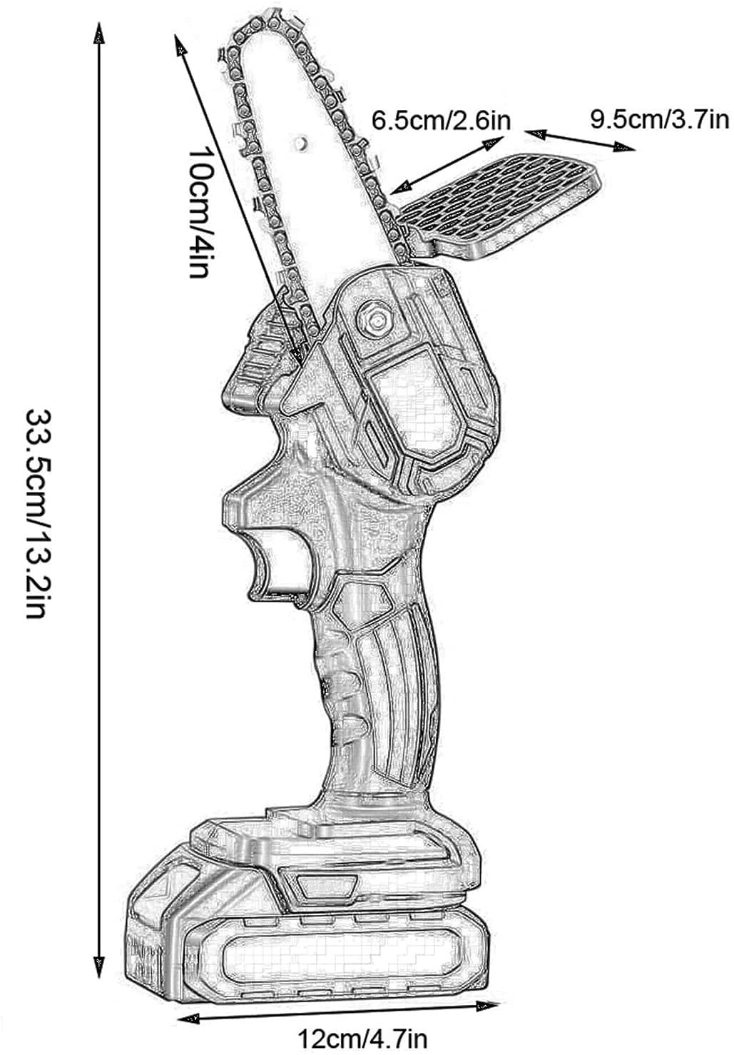 4" 21V Cordless Mini Chainsaw with Battery