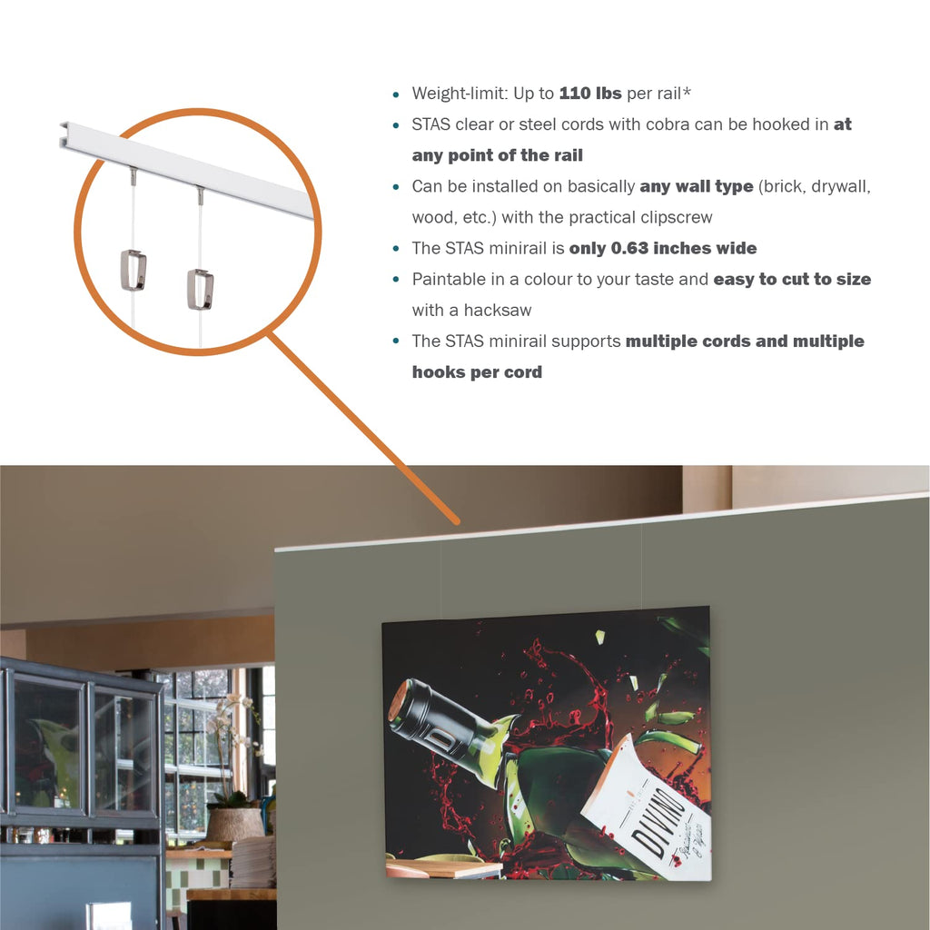 STAS Minirail Picture Hanging System- Complete Kit