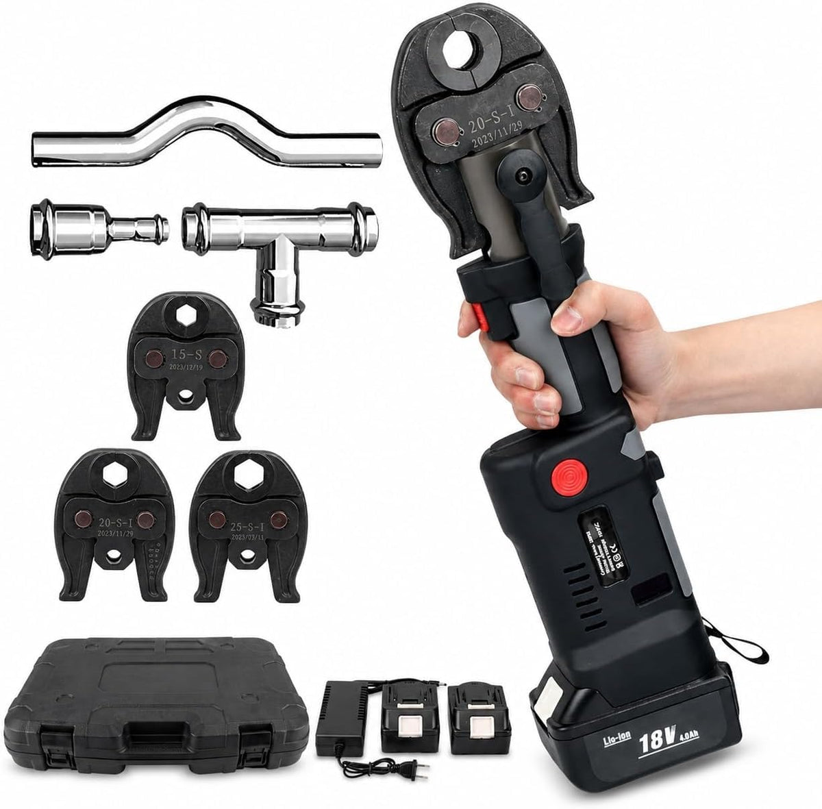 18V Cordless Hydraulic Pipe Crimper Kit