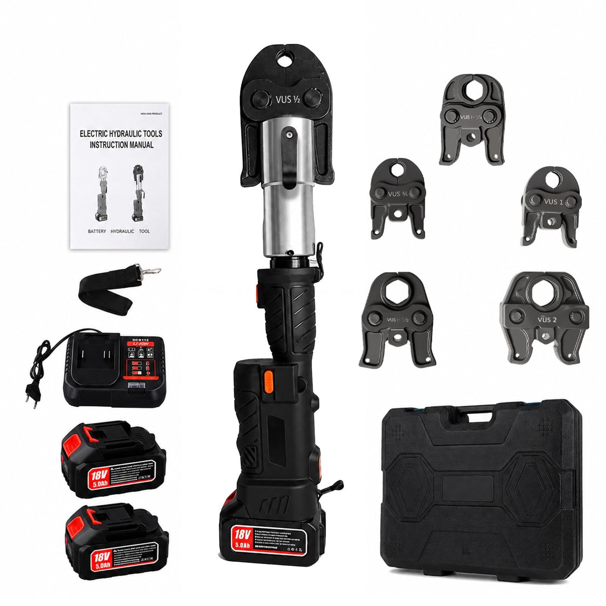 18V Brushless Pipe Press Tool Kit with 3 Jaw