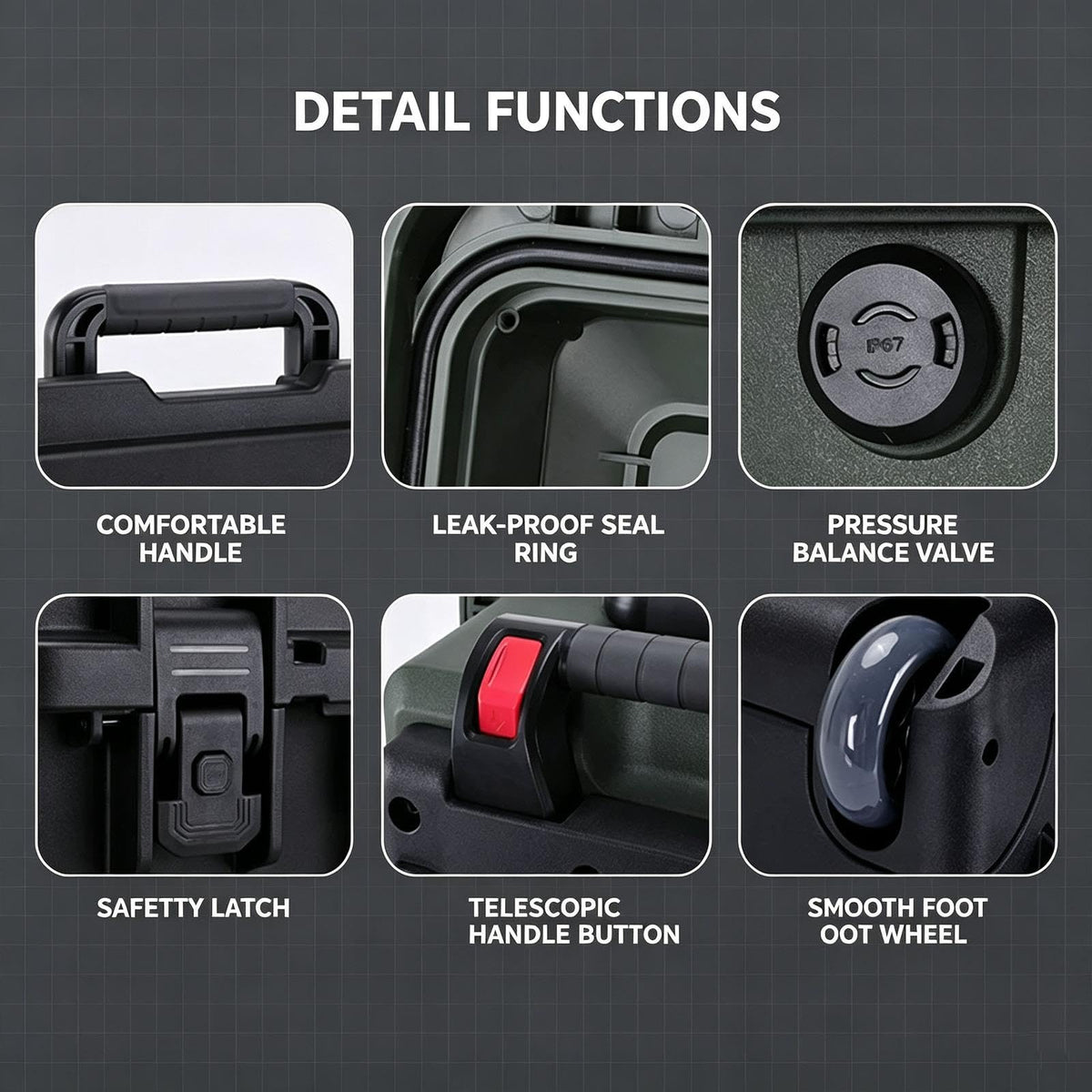 RFBXZPTADNU Multifunctional Aluminum Alloy Pull-Rod Toolbox, Repair Box