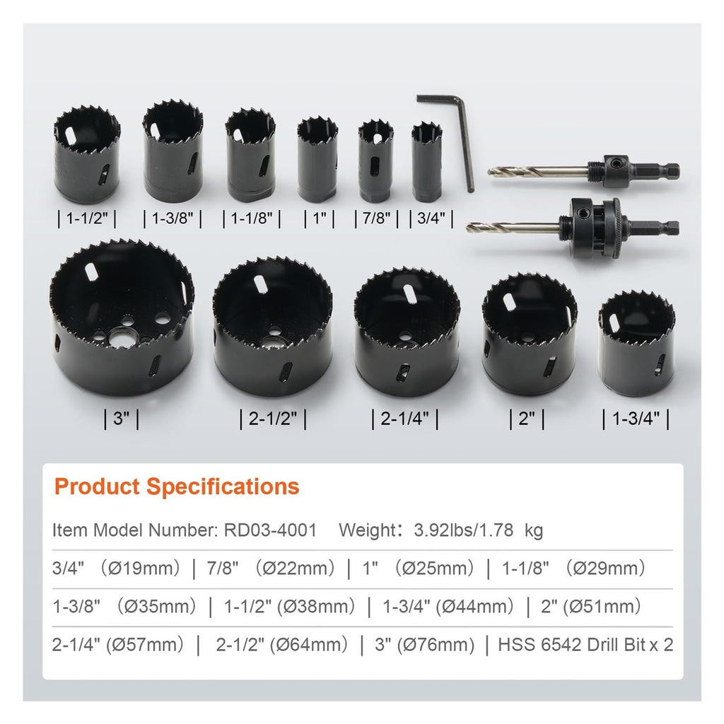 M42 Bi-Metal Hole Saw Kit with Carrying Case