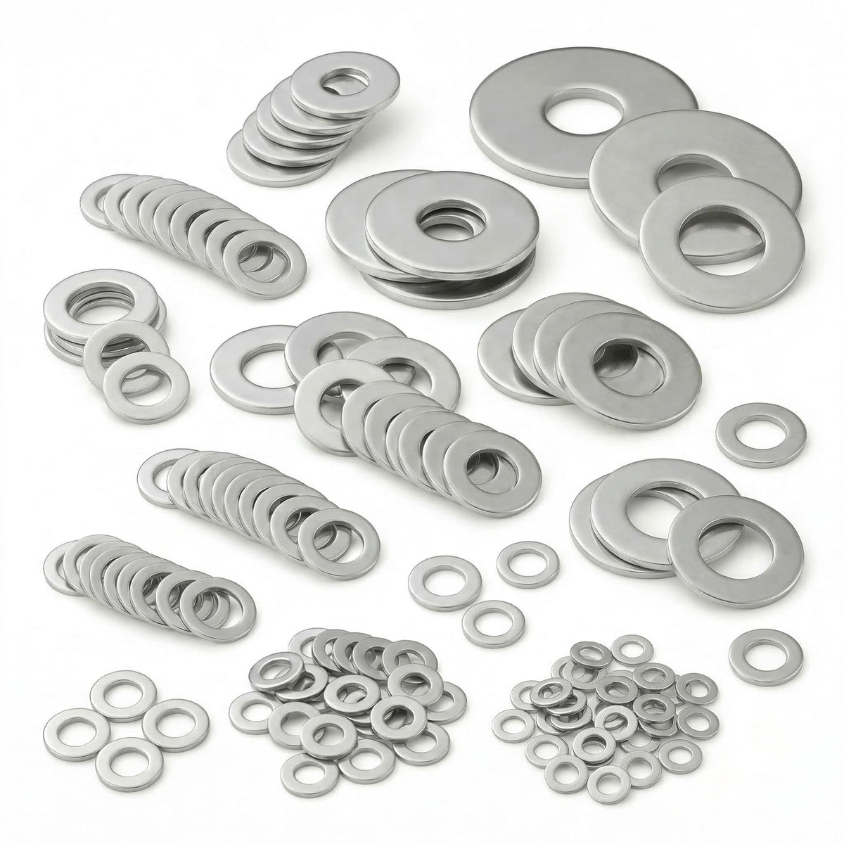 547-Piece M3–M12 Stainless Steel Flat Washer Assortment