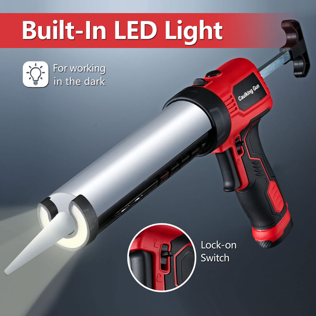 Cordless 10 oz Electric Caulking Gun with LED Light