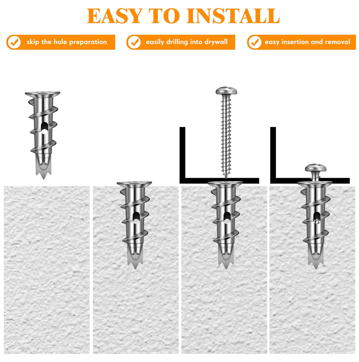 400-Piece Zinc Self-Drilling Drywall Anchor & Screw Kit