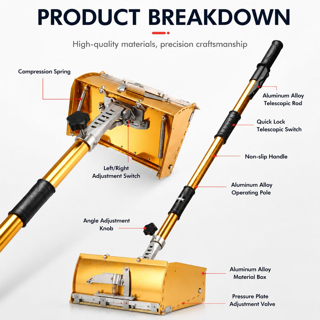 GYPSYFY 12 Inch Drywall Finishing Box with Adjustable Extension Handle