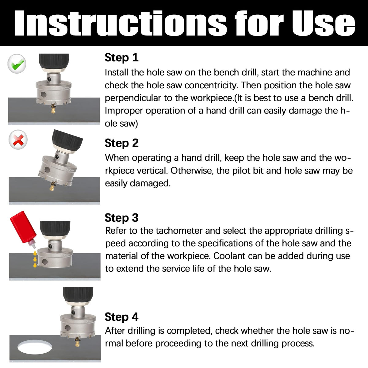 Vearter Carbide Hole Saw Kit for Metal, Heavy Duty Holesaw