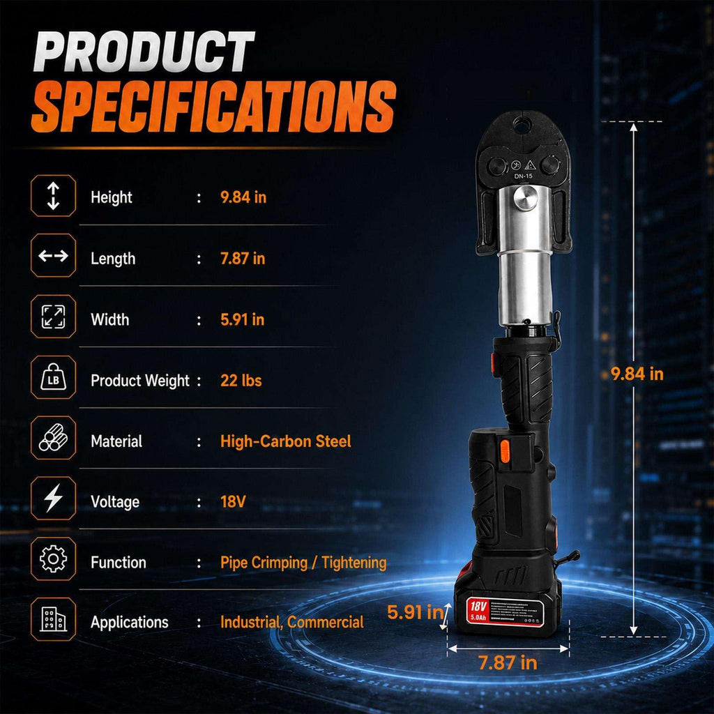 18V Brushless Pipe Press Tool Kit with 3 Jaw