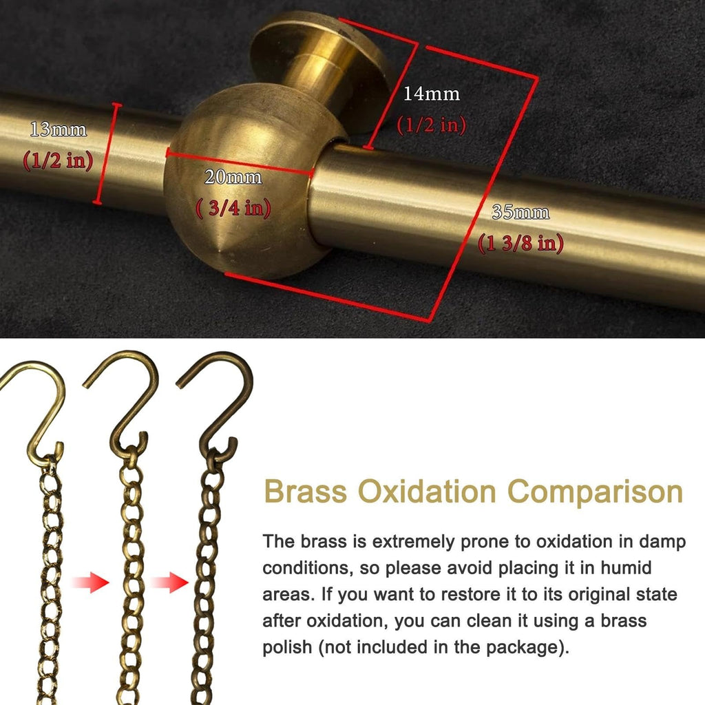 Gallery Wall Picture Rail Hanging System Brass Rod with Chain/Hook/Hardware