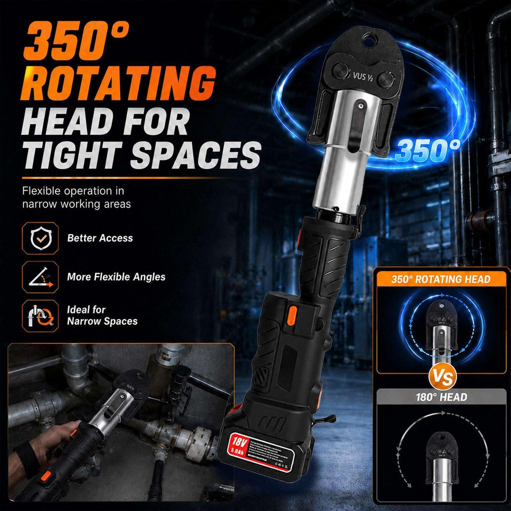 18V Brushless Pipe Press Tool Kit with 3 Jaw
