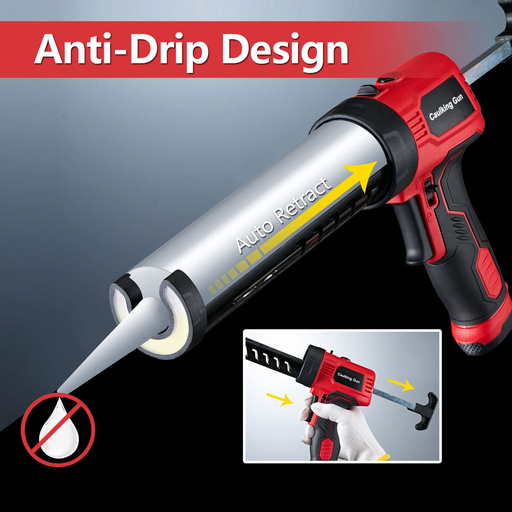 Cordless 10 oz Electric Caulking Gun with LED Light