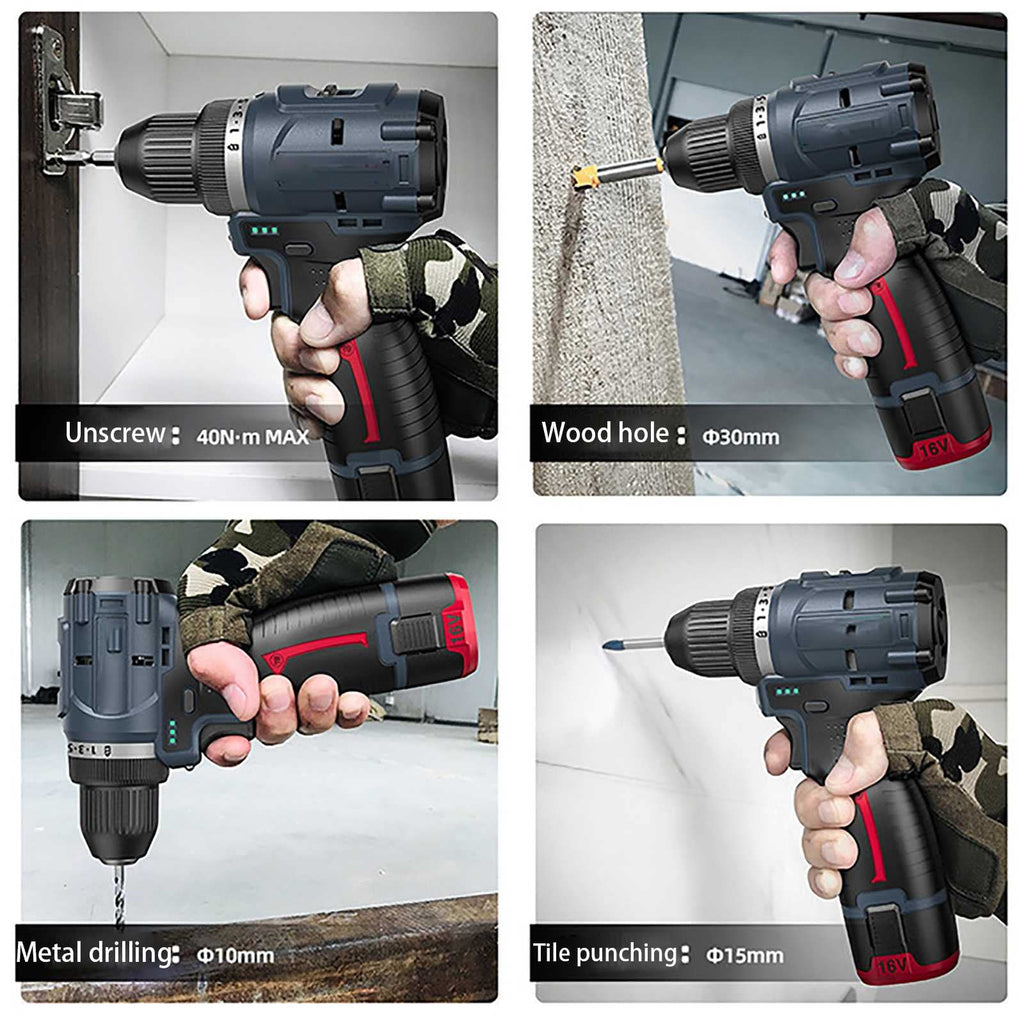 Cordless Electric Drill & Screwdriver Kit