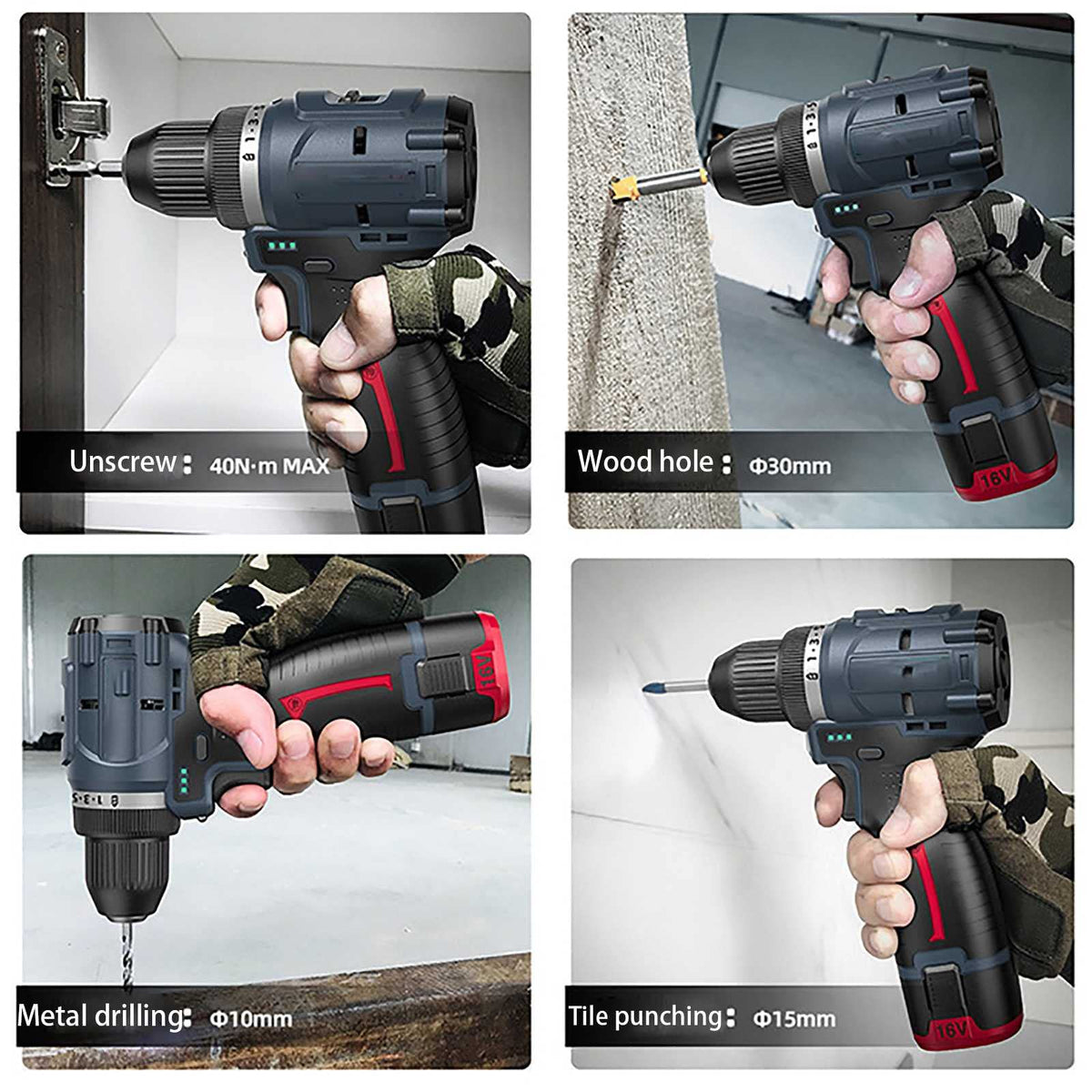 Cordless Electric Drill & Screwdriver Kit