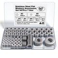 547-Piece M3–M12 Stainless Steel Flat Washer Assortment