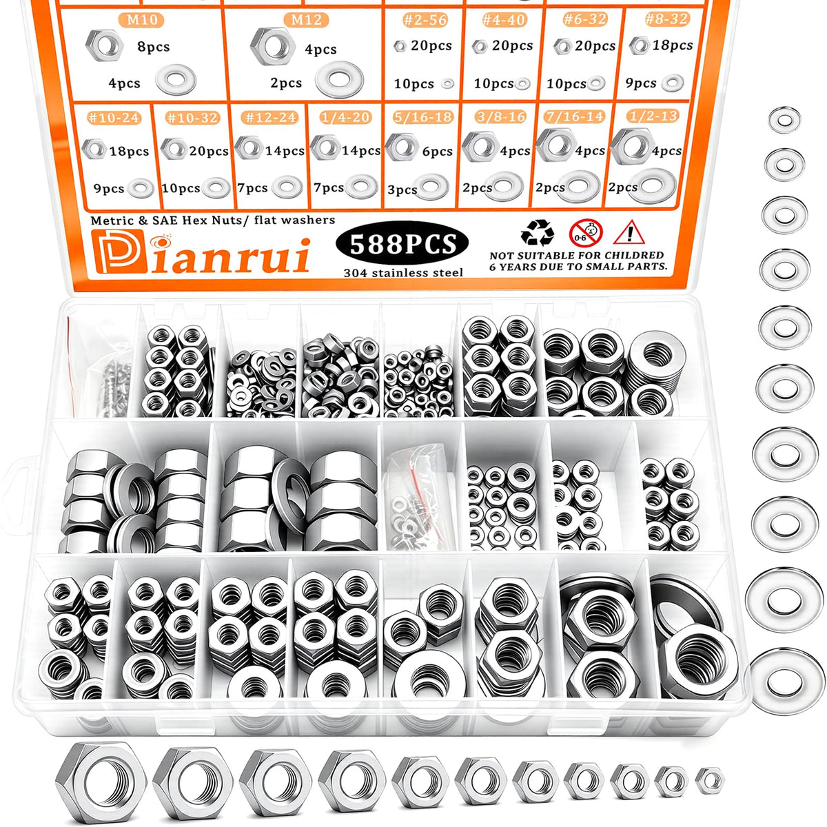 Hex Nut & Flat Washer Assortment Kit