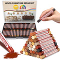 Dansib 100 Pcs Wood Filler Sticks, Wood Furniture Repair Wax Crayons for Wooden Furniture Floors Cabinets Tables and Doors Scratches Crack Scuffs Gouges Quick Fix