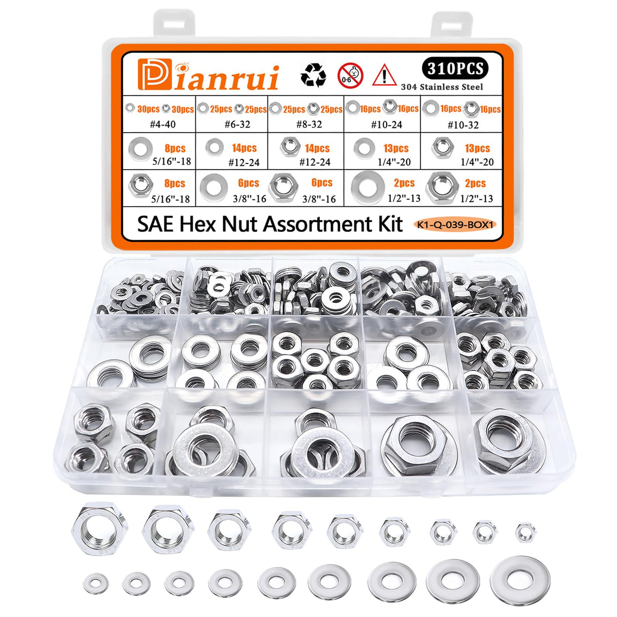 Hex Nut & Flat Washer Assortment Kit