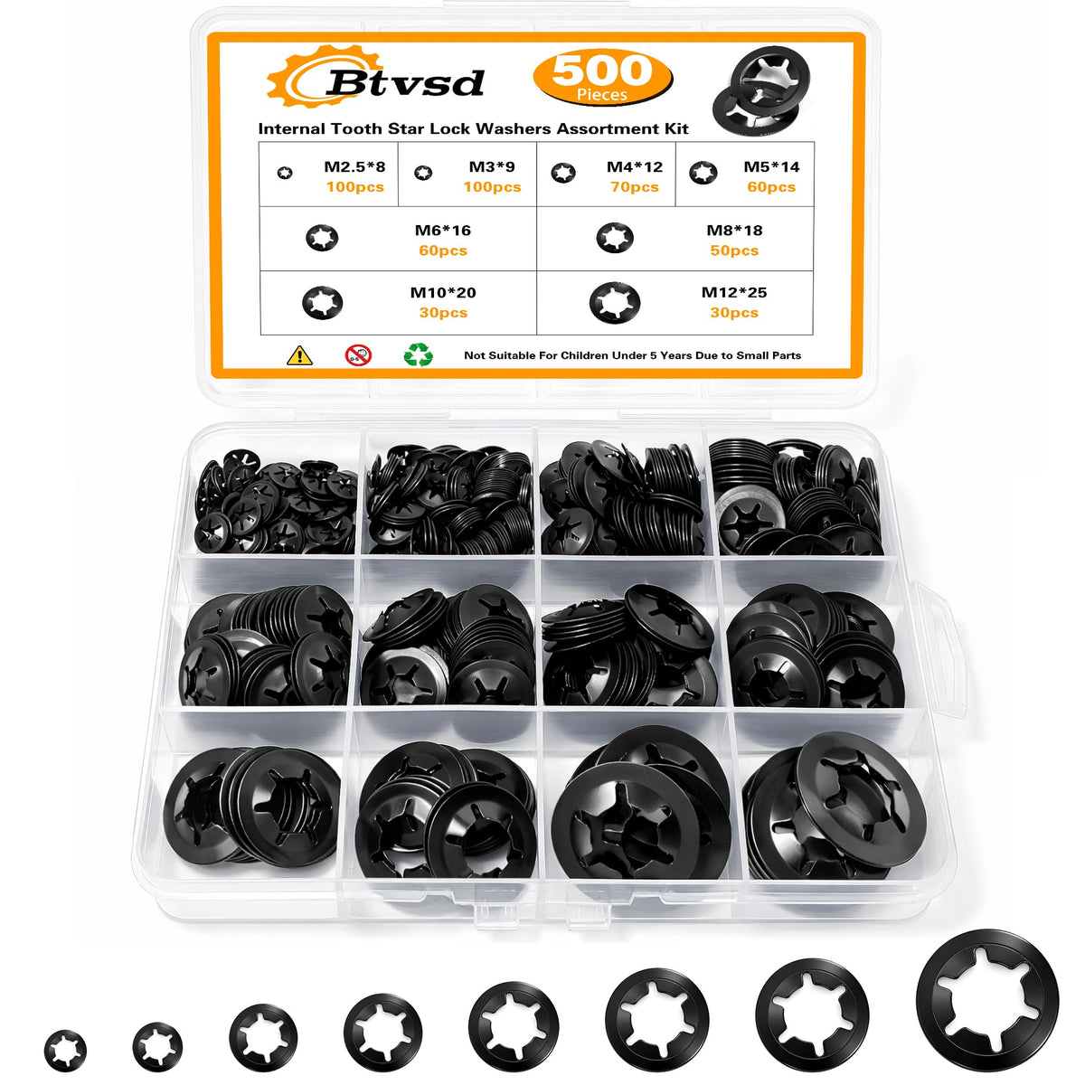 500PCS Internal Tooth Star Lock Washers