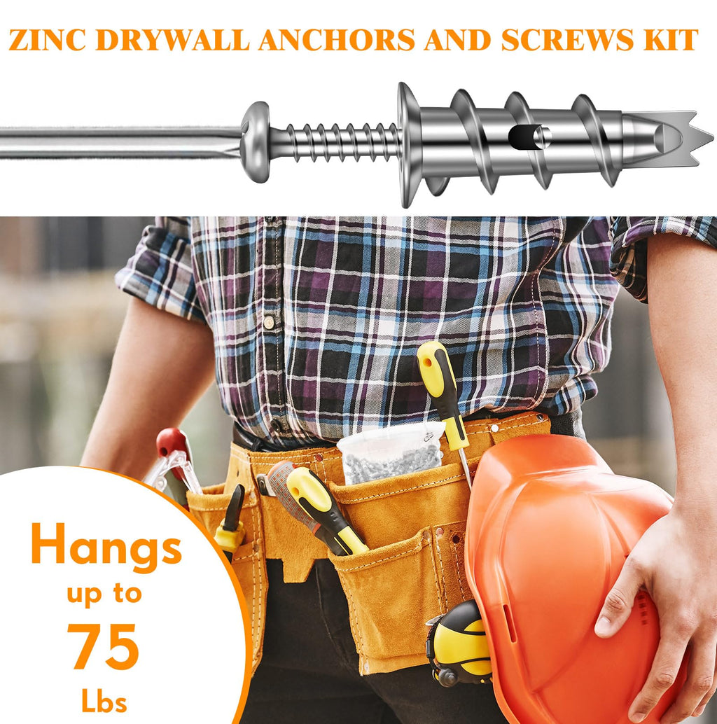 400-Piece Zinc Self-Drilling Drywall Anchor & Screw Kit