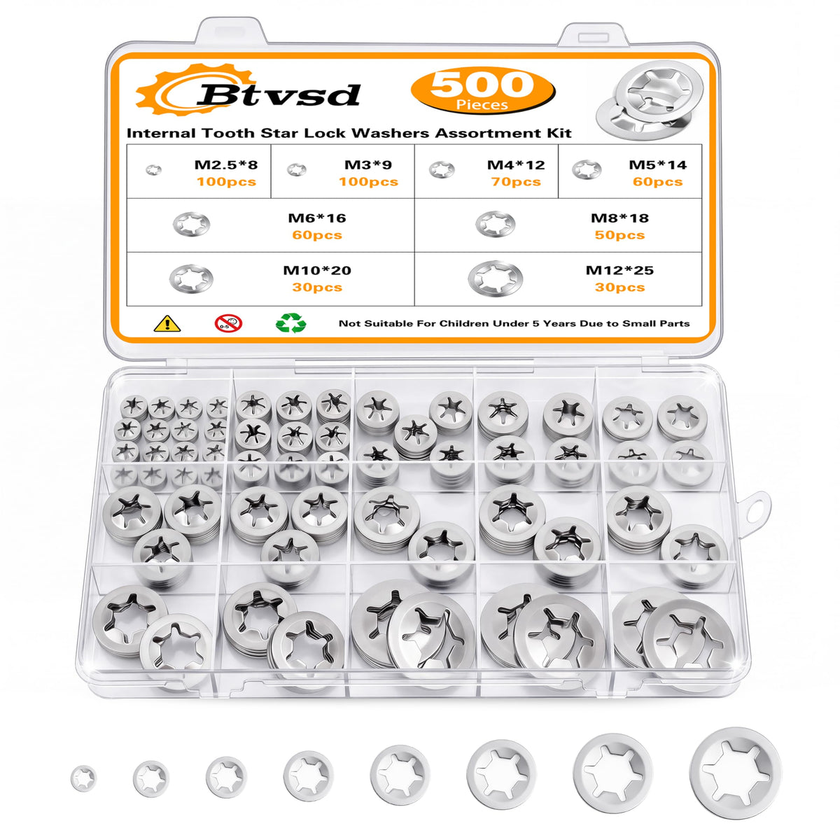 500PCS Internal Tooth Star Lock Washers