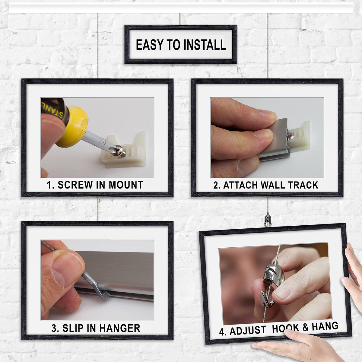 Heavy-Duty Wall Track Picture Hanging System